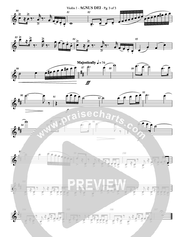 Agnus Dei (with A Mighty Fortress and All Hall The Power Of Jesus Name) Violin 1 (Veritas)