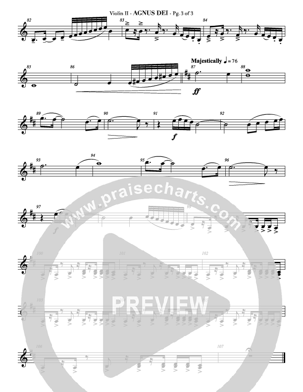 Agnus Dei (with A Mighty Fortress and All Hall The Power Of Jesus Name) Violin 2 (Veritas)