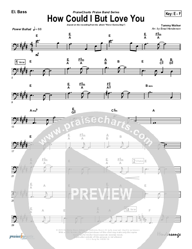 How Could I But Love You Bass Guitar (Tommy Walker)