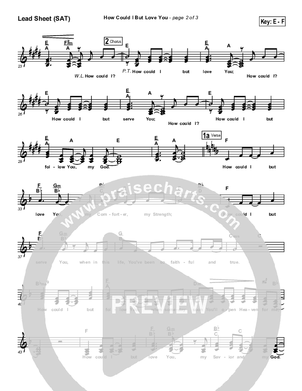 How Could I But Love You Lead Sheet (SAT) (Tommy Walker)