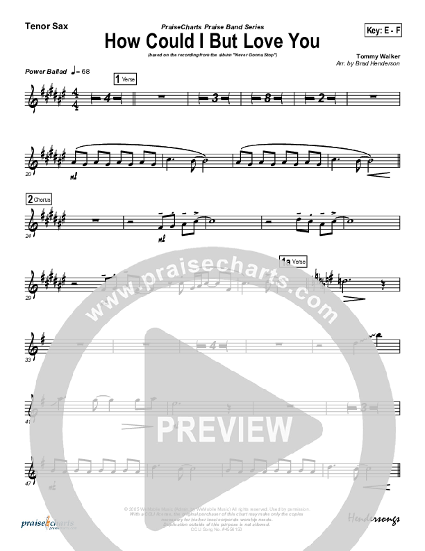 How Could I But Love You Tenor Sax 2 (Tommy Walker)