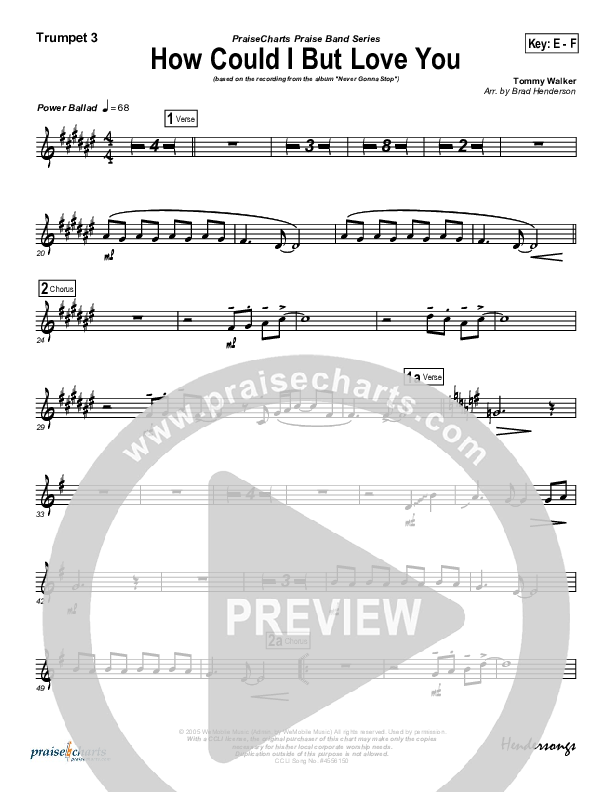 How Could I But Love You Trumpet 3 (Tommy Walker)