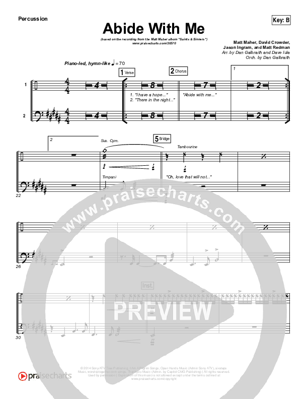 Abide With Me Percussion (Matt Maher)
