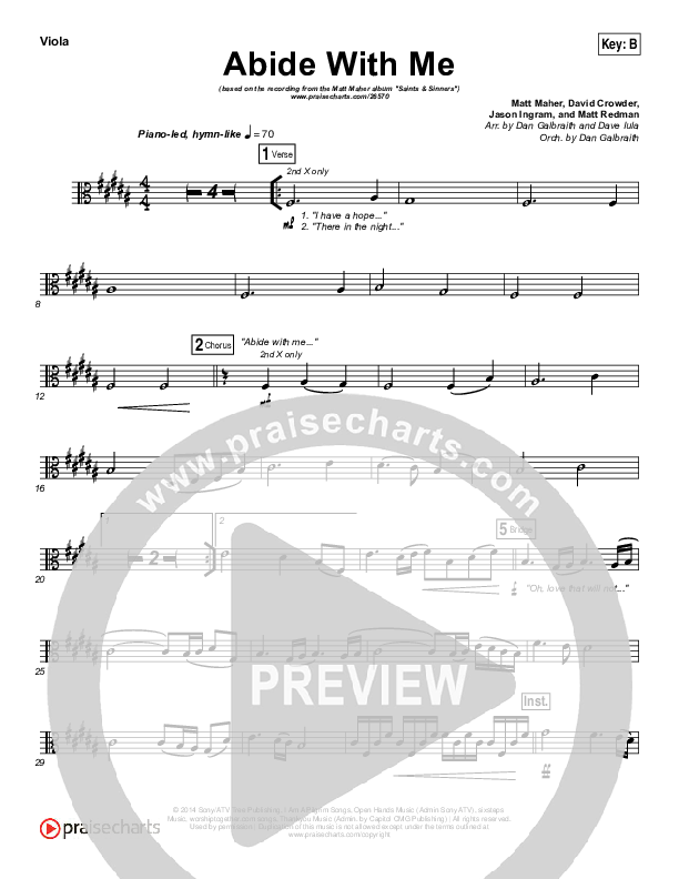 Abide With Me Viola (Matt Maher)