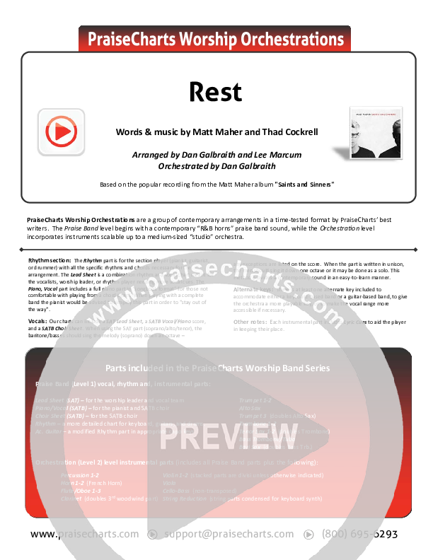 Rest Cover Sheet (Matt Maher)