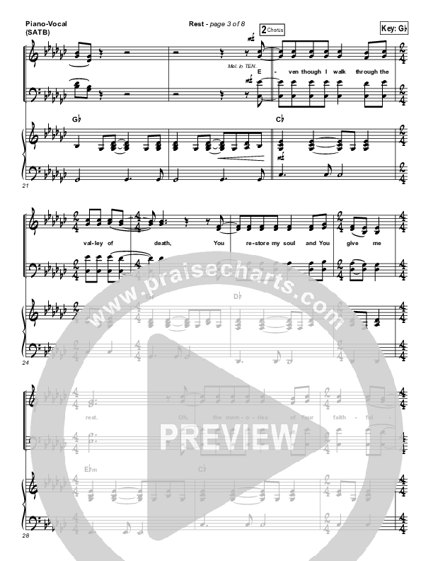 Rest Piano/Vocal (SATB) (Matt Maher)