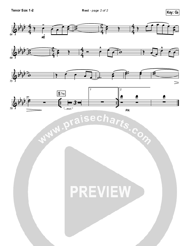 Rest Tenor Sax 1/2 (Matt Maher)