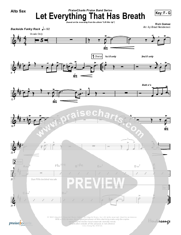 Let Everything That Has Breath Alto Sax (Ron Kenoly)