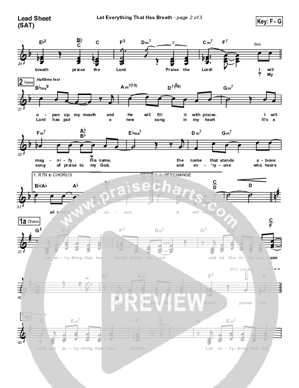Let Everything That Has Breath Lead Sheet (Ron Kenoly)