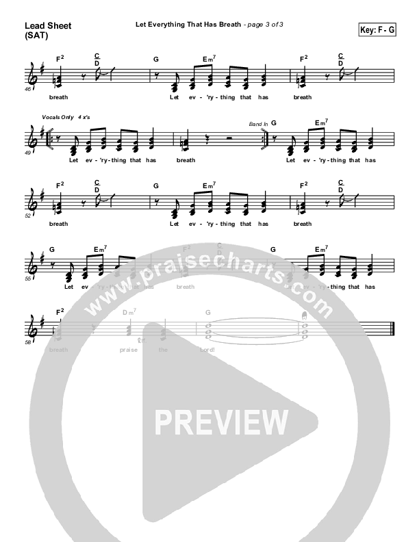 Let Everything That Has Breath Lead Sheet (Ron Kenoly)