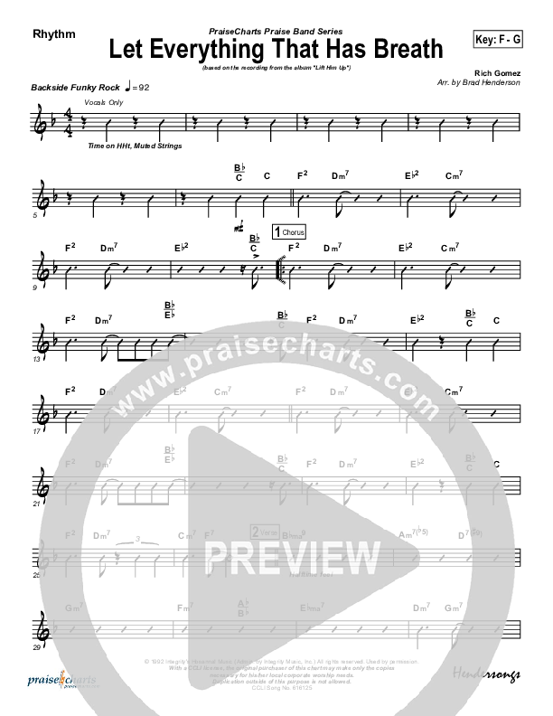 Let Everything That Has Breath Rhythm Chart (Ron Kenoly)