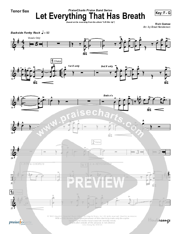 Let Everything That Has Breath Tenor Sax 2 (Ron Kenoly)