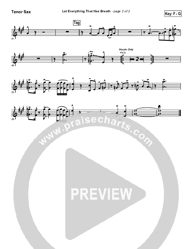 Let Everything That Has Breath Tenor Sax 2 (Ron Kenoly)