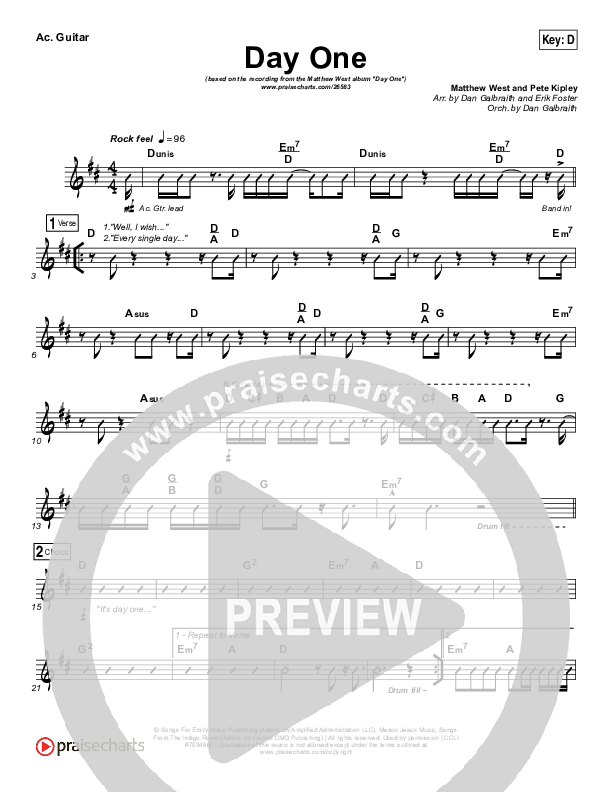Day One Rhythm Chart (Print Only) (Matthew West)