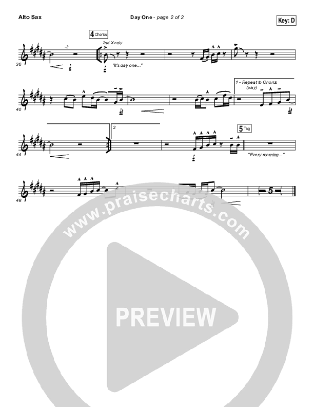 Day One Alto Sax (Matthew West)