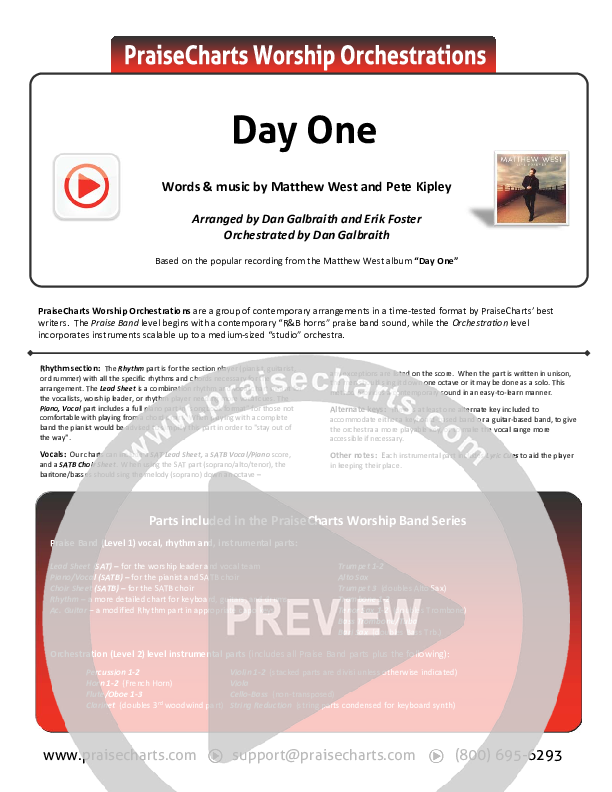 Day One Cover Sheet (Matthew West)