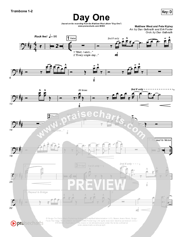 Day One Trombone 1/2 (Matthew West)