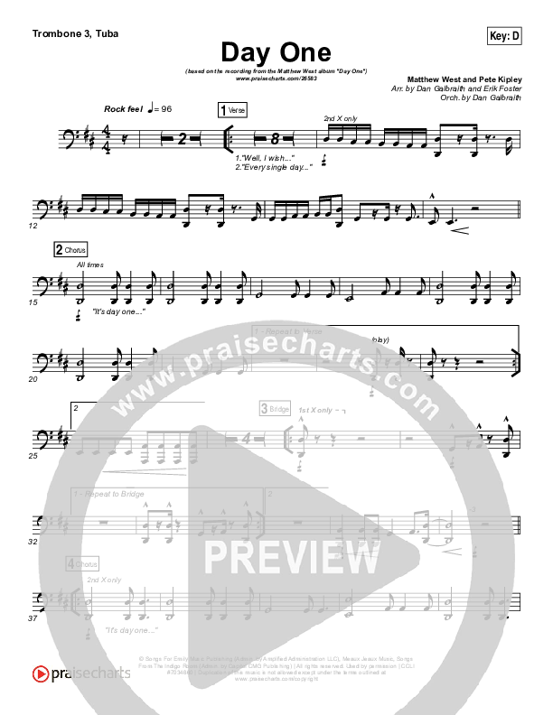 Day One Trombone 3/Tuba (Matthew West)