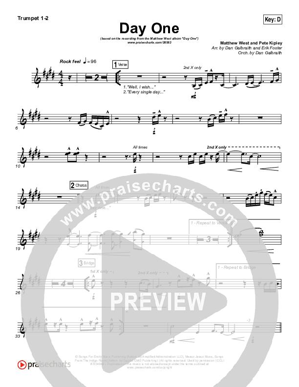 Day One Trumpet 1,2 (Matthew West)