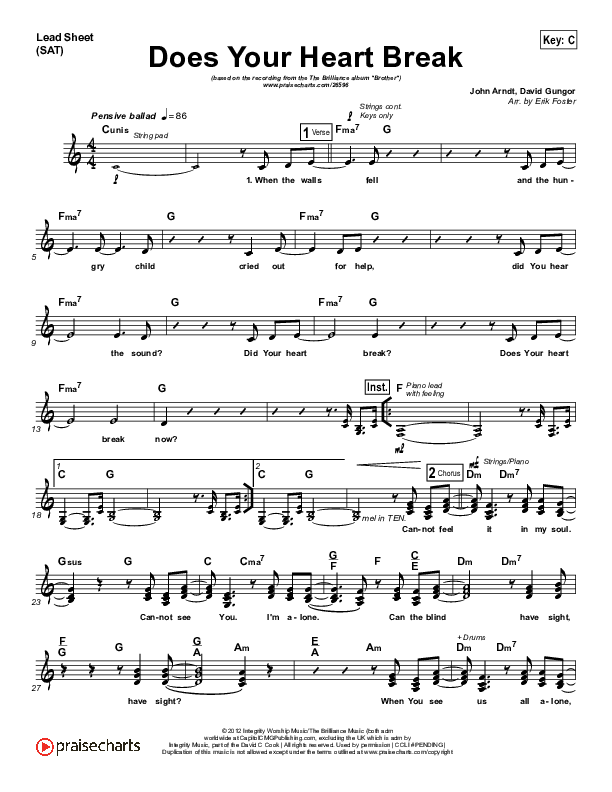 Does Your Heart Break Lead Sheet (The Brilliance)