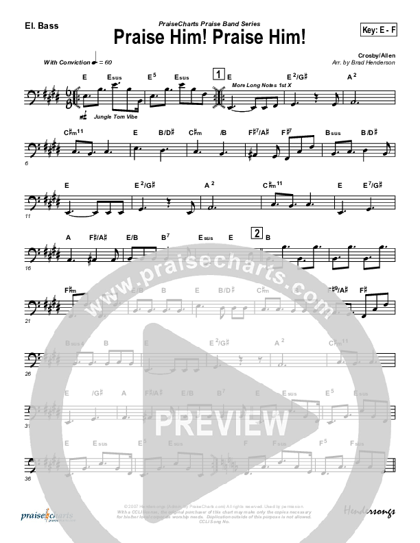 Praise Him Praise Him Bass Guitar (Brad Henderson)