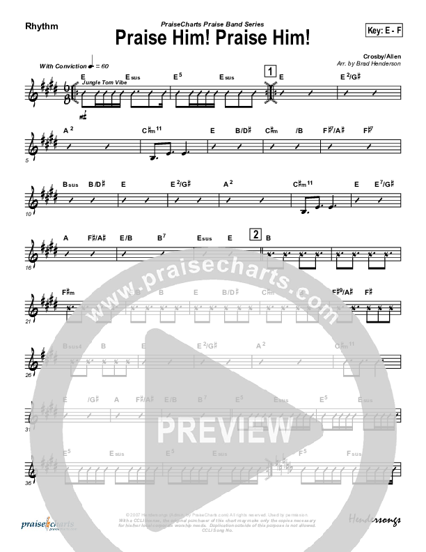 Praise Him Praise Him Rhythm Chart (Brad Henderson)
