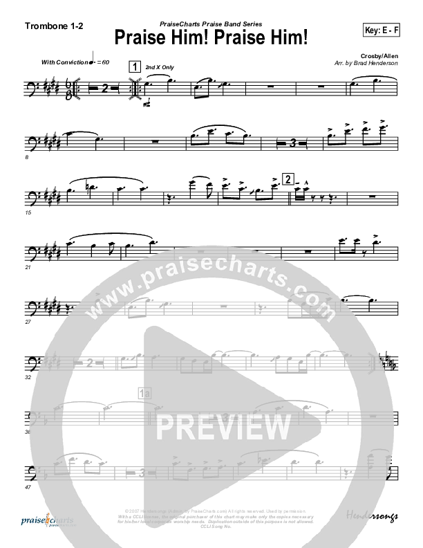 Praise Him Praise Him Trombone 1/2 (Brad Henderson)