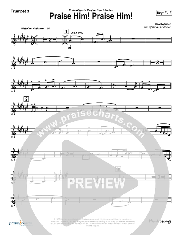 Praise Him Praise Him Trumpet 3 (Brad Henderson)