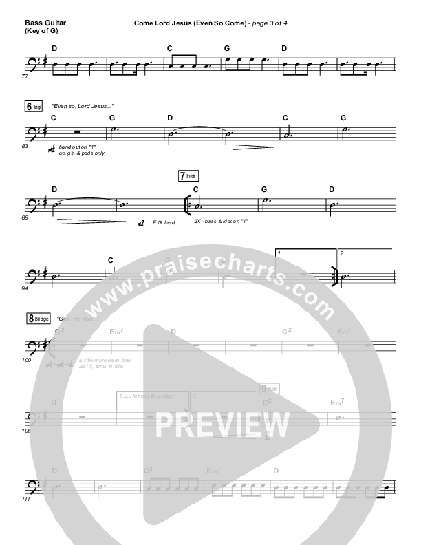 Even So Come Bass Guitar (Passion / Chris Tomlin)