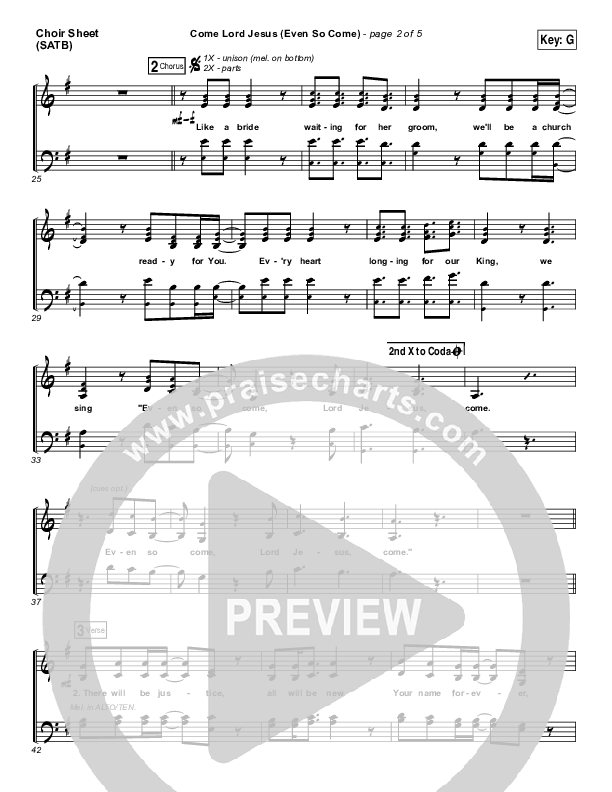 Even So Come Choir Sheet (SATB) (Passion / Chris Tomlin)