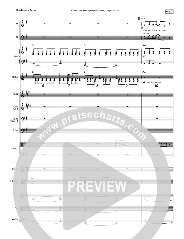 Even So Come Conductor's Score (Passion / Chris Tomlin)