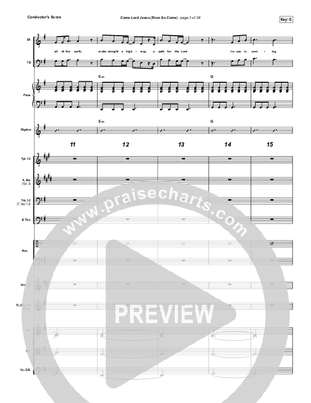 Even So Come Conductor's Score (Passion / Chris Tomlin)