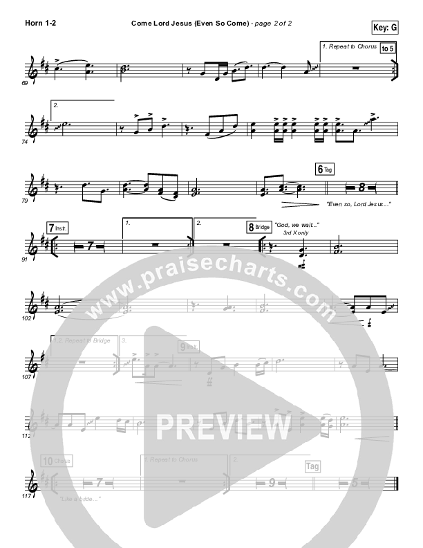 Even So Come French Horn 1/2 (Passion / Chris Tomlin)