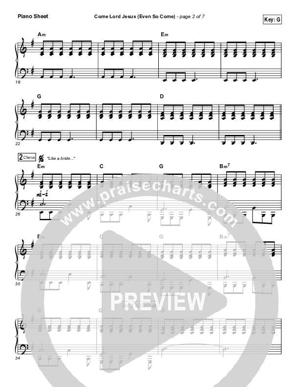 Even So Come Piano Sheet (Passion / Chris Tomlin)