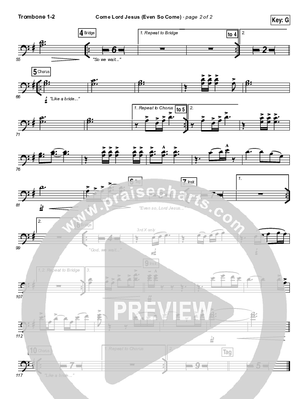 Even So Come Trombone 1/2 (Passion / Chris Tomlin)