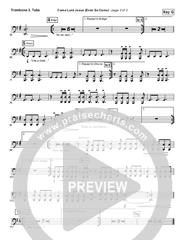 Even So Come Trombone 3/Tuba (Passion / Chris Tomlin)