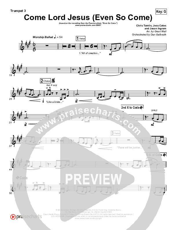 Even So Come Trumpet 3 (Passion / Chris Tomlin)