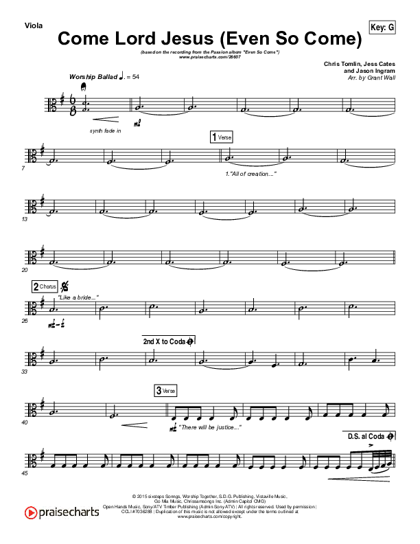 Even So Come Viola (Passion / Chris Tomlin)