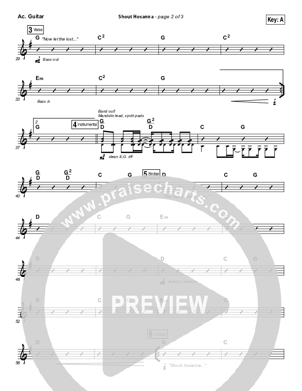 Shout Hosanna Acoustic Guitar (Passion / Kristian Stanfill)