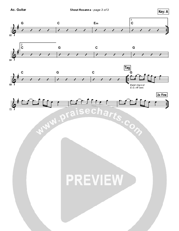 Shout Hosanna Acoustic Guitar (Passion / Kristian Stanfill)