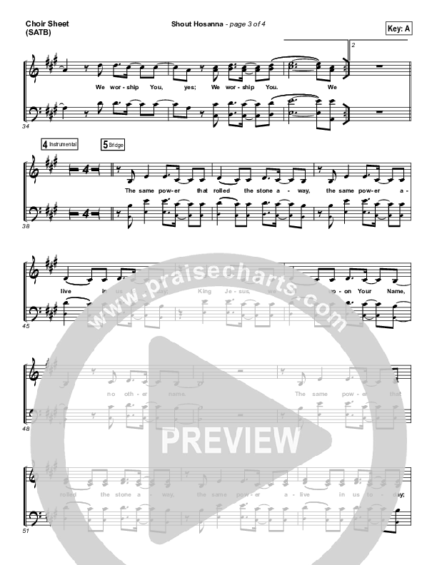 Shout Hosanna Choir Sheet (SATB) (Passion / Kristian Stanfill)