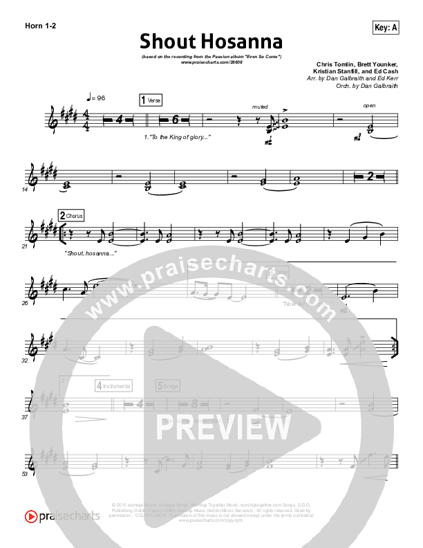 Shout Hosanna Brass Pack (Passion / Kristian Stanfill)