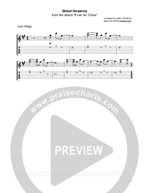 Shout Hosanna Guitar Tab (Passion / Kristian Stanfill)