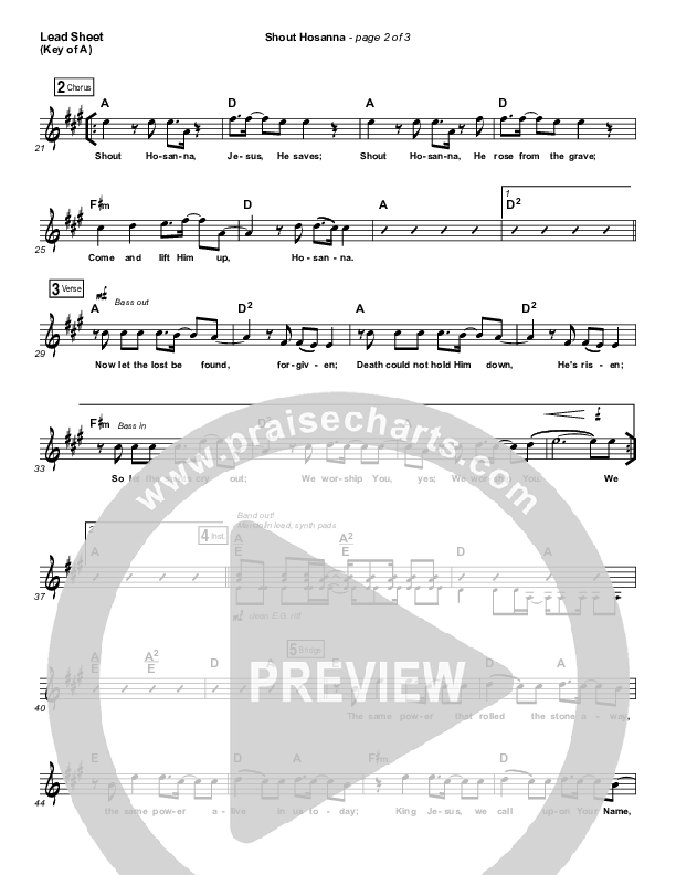 Shout Hosanna Lead Sheet (Melody) (Passion / Kristian Stanfill)