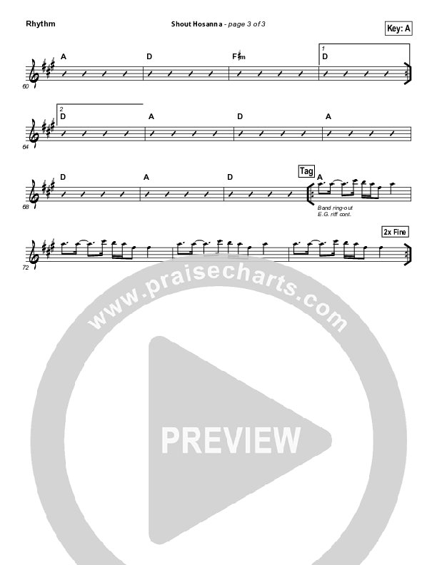 Shout Hosanna Rhythm Chart (Passion / Kristian Stanfill)