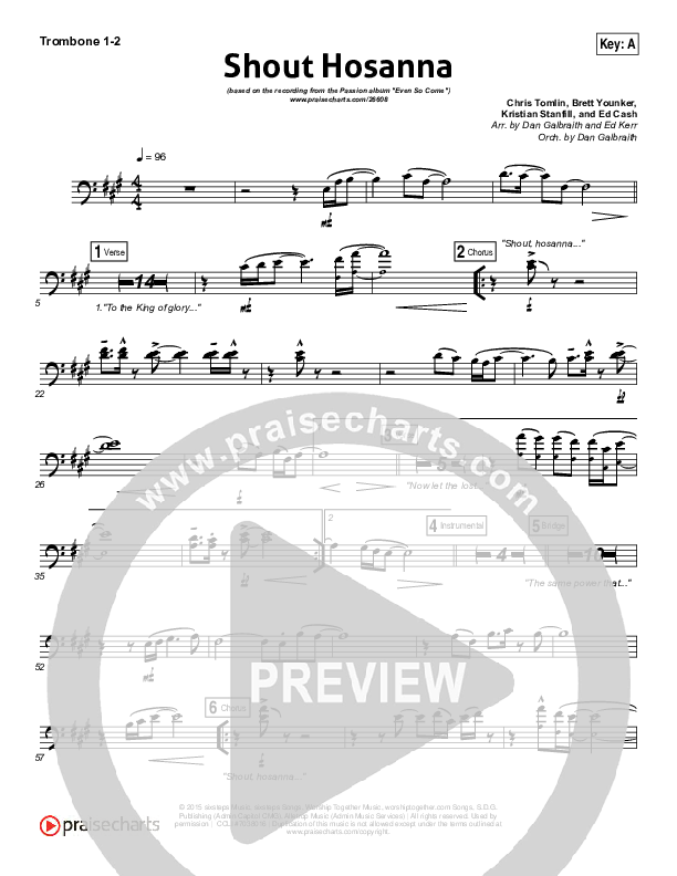 Shout Hosanna Trombone 1/2 (Passion / Kristian Stanfill)