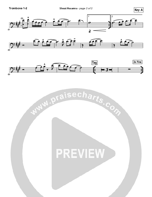 Shout Hosanna Trombone 1/2 (Passion / Kristian Stanfill)