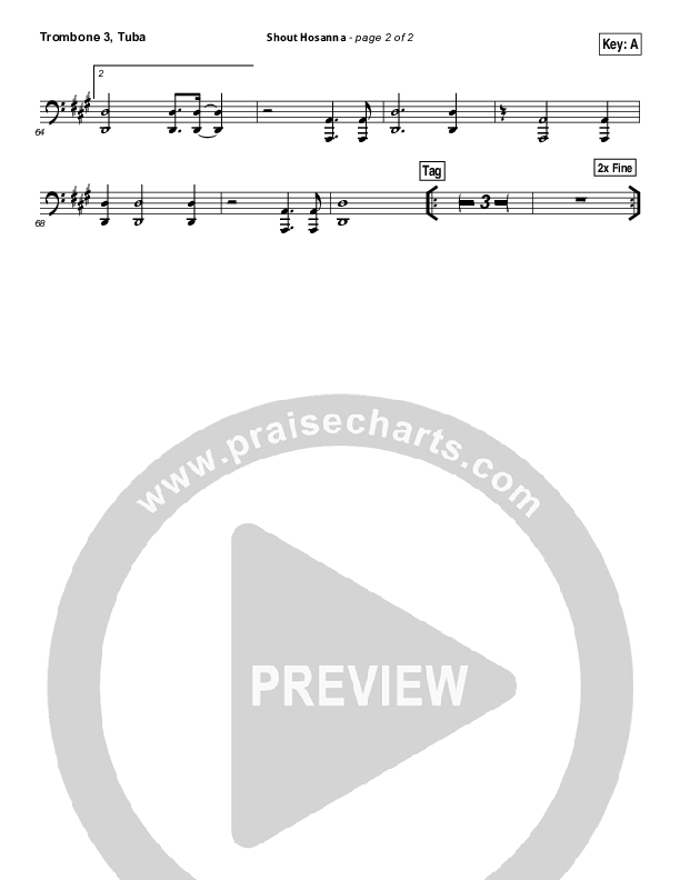 Shout Hosanna Trombone 3/Tuba (Passion / Kristian Stanfill)