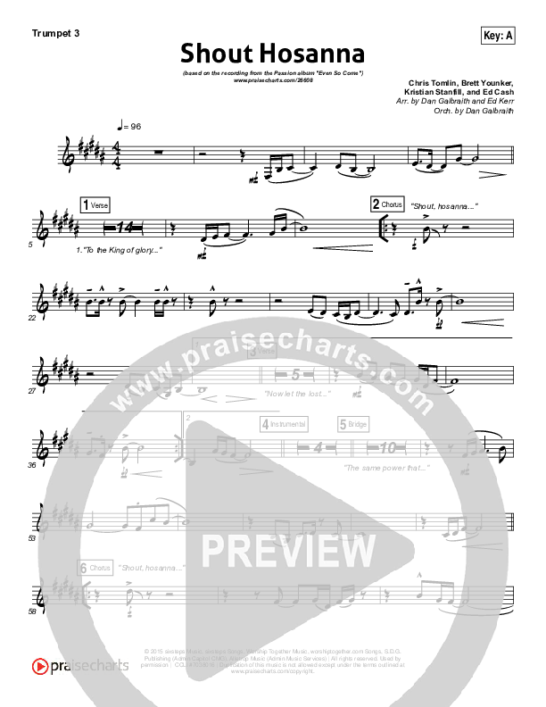 Shout Hosanna Trumpet 3 (Passion / Kristian Stanfill)