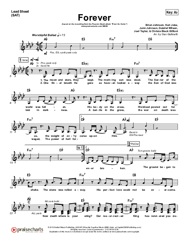 Forever Lead Sheet (SAT) (Passion / Melodie Malone)